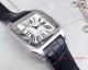 2017 Copy Cartier Santos 100 SS White Dial Black Leather Band 36mm Watch (1)_th.jpg
